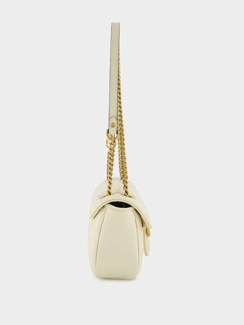 Small GG Marmont White Leather Bag