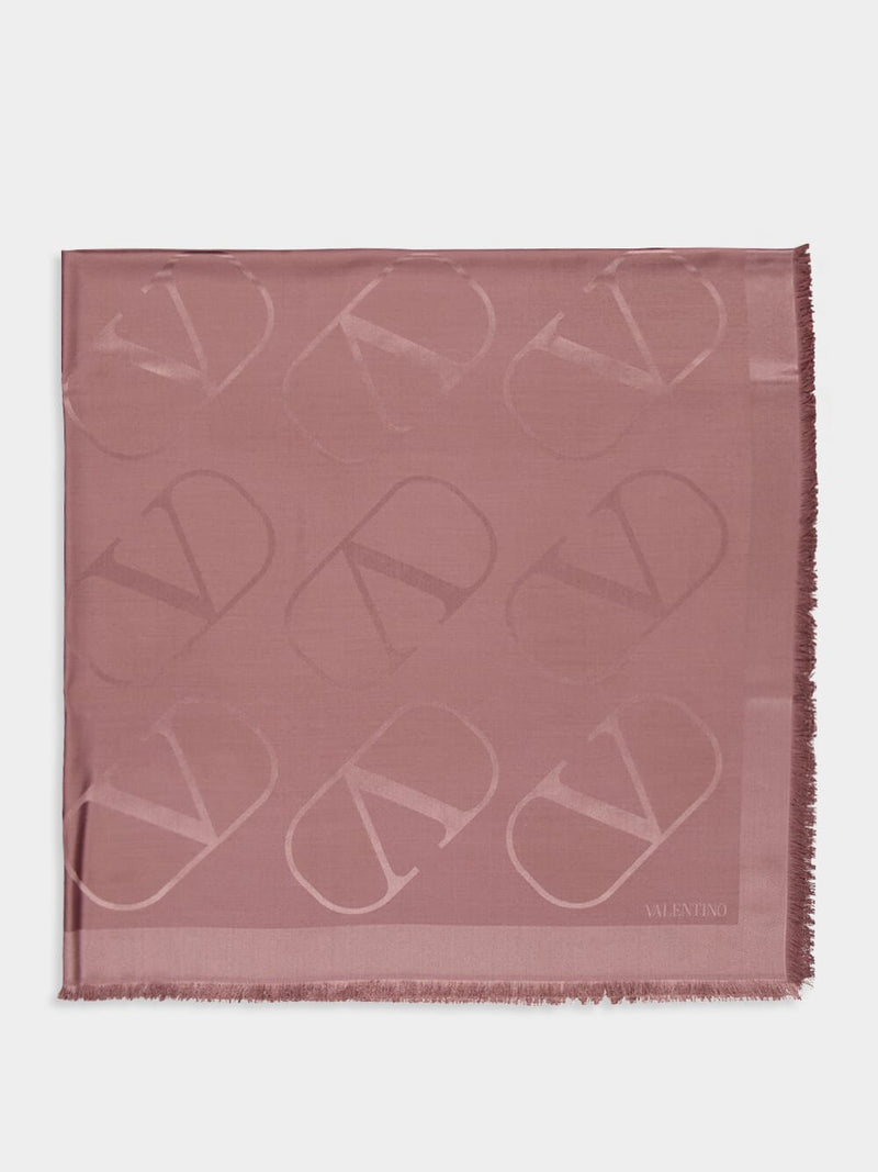 VLogo Pink Jacquard Shawl