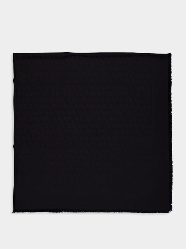 Toile Iconographe Black Wool-Silk Shawl
