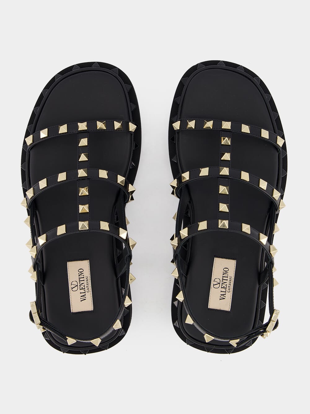Valentino possedere garavani rockstud flat rubber sandal
