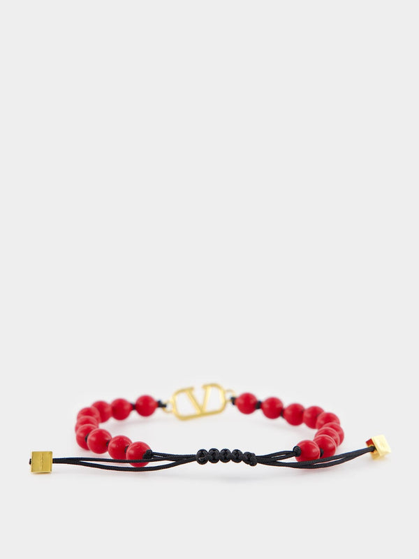 Beaded Charm Red Bracelet