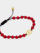 Beaded Charm Red Bracelet