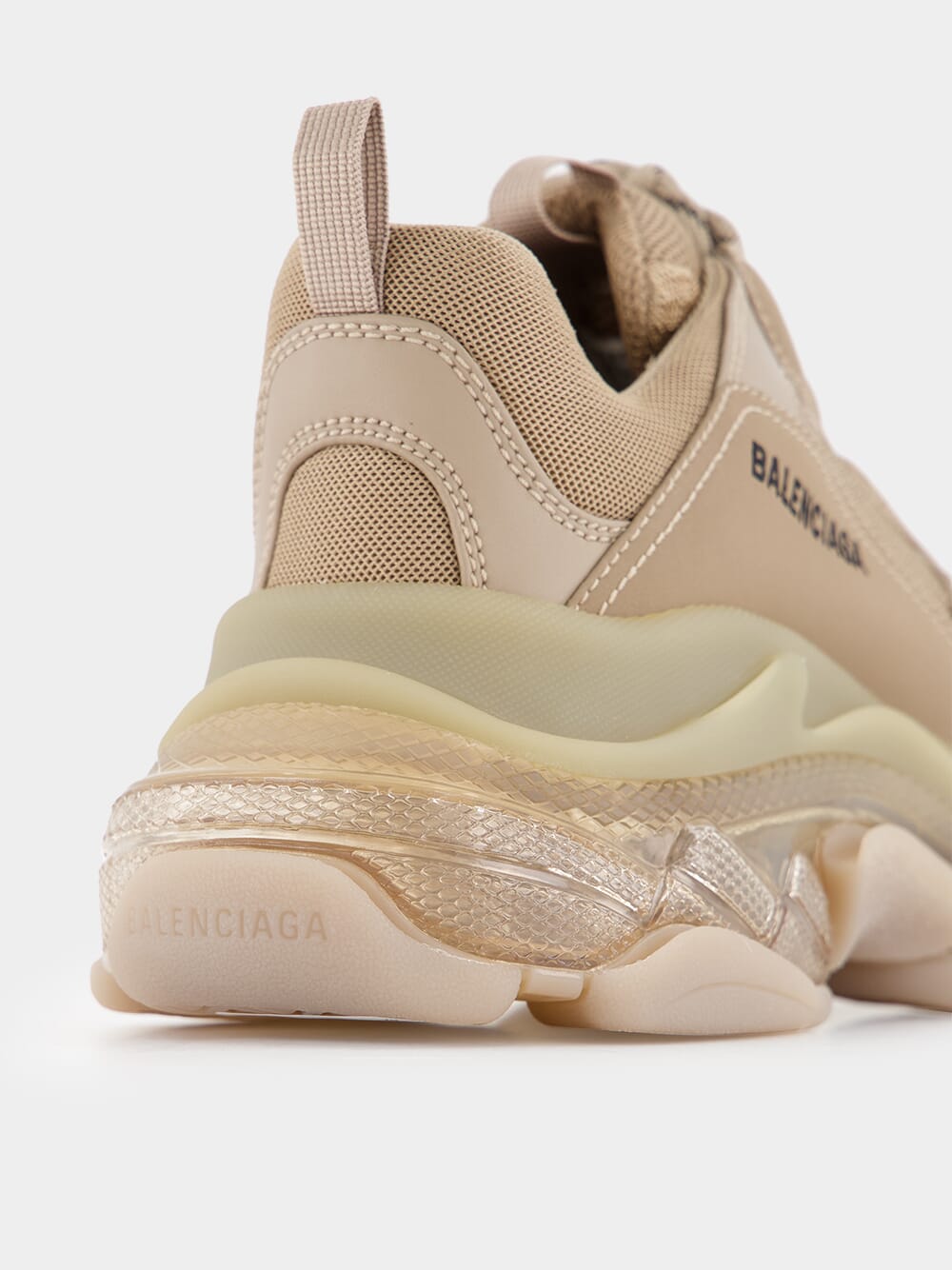 Balenciaga Triple S Clear Sole Light Brown Sneakers Fashion Clinic