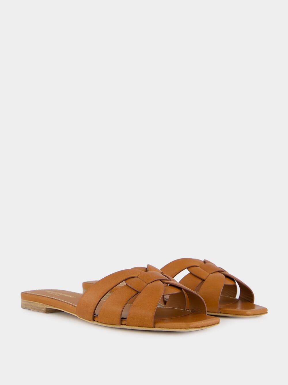 Saint Laurent Brown Tribute Flat Sandals Fashion Clinic