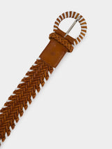 Bi-Color Woven Leather Belt