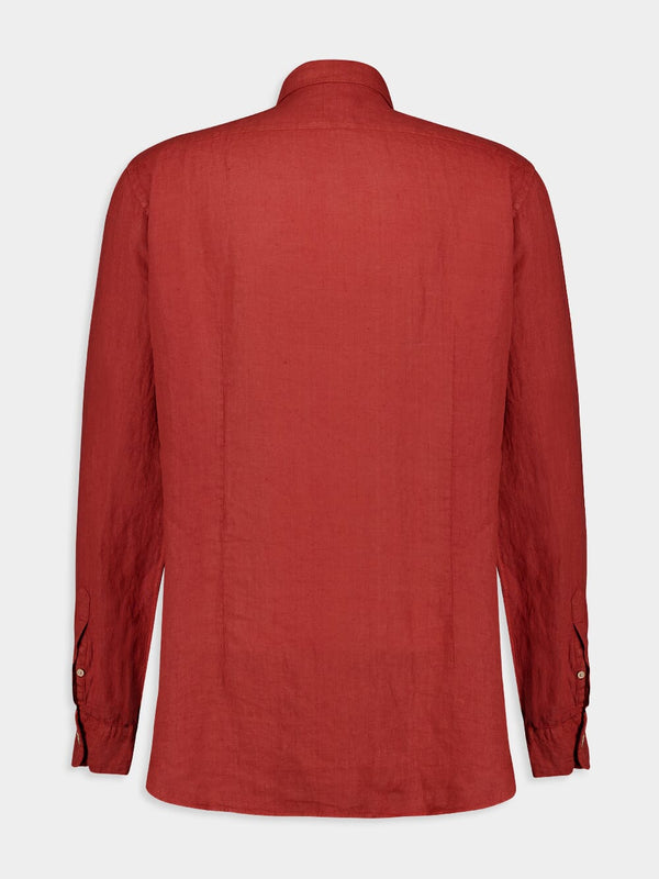 Rustic Red Linen Shirt