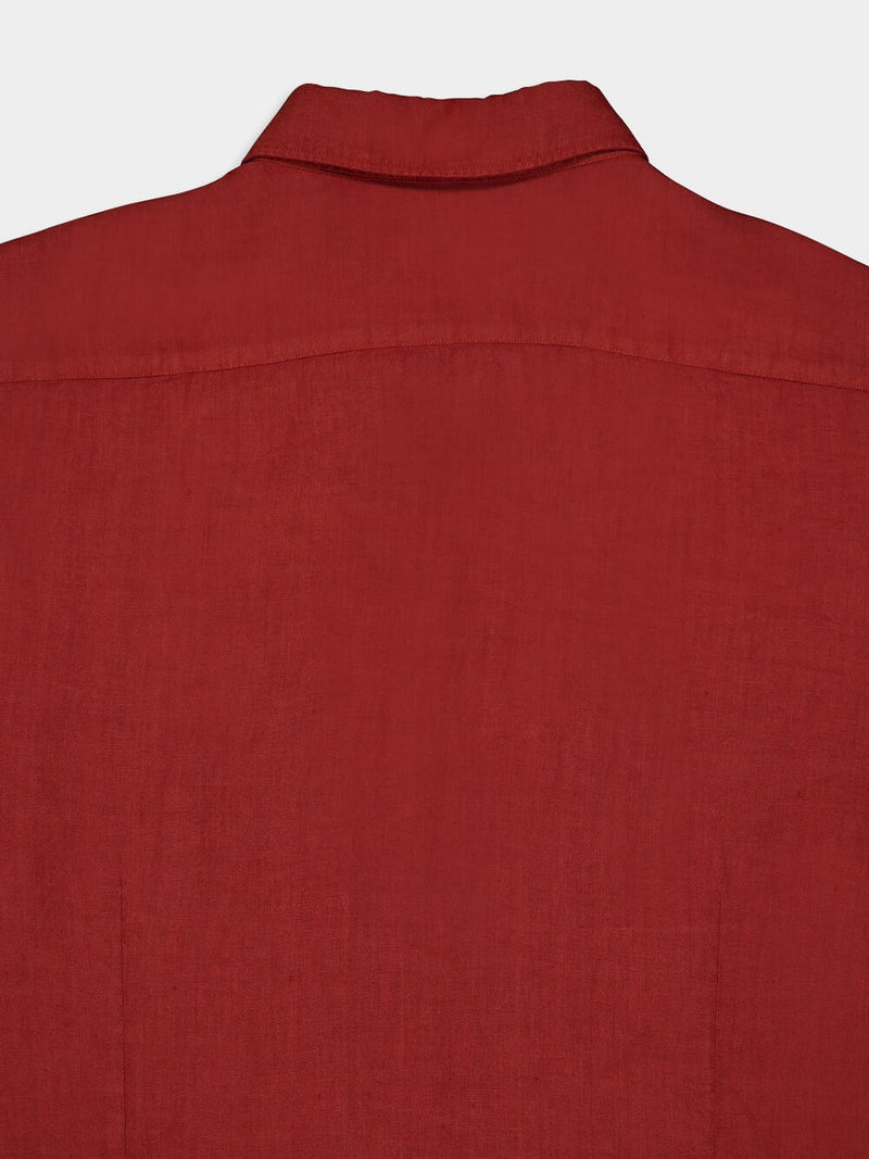 Rustic Red Linen Shirt