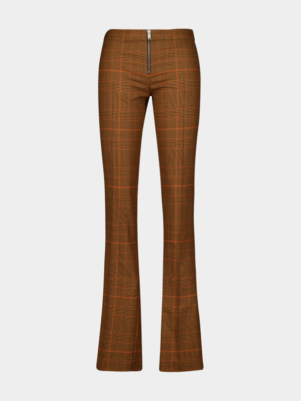 Prince of Wales Check Slim Fit Wool Trousers