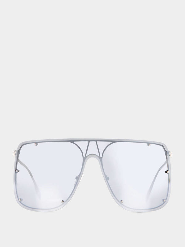 Rimless Oversized Pilot Sunglasses