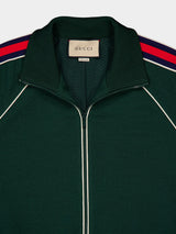 Green Jacquard Zip Jacket