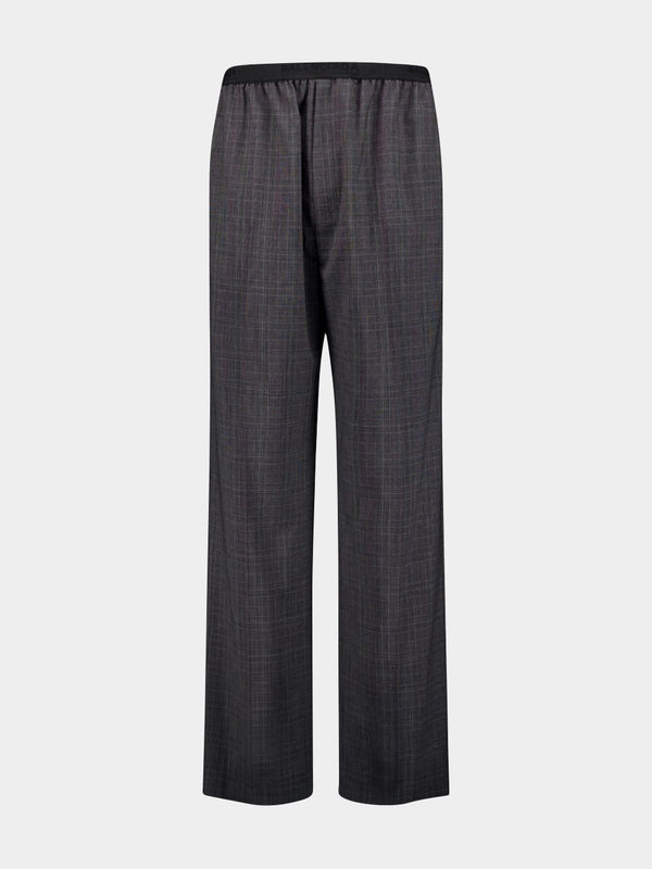 Checked Straight Leg Trousers