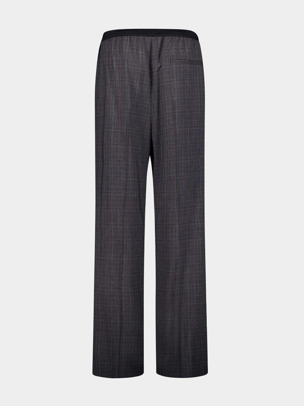 Checked Straight Leg Trousers