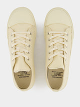 Paris Textured-Leather Cream Sneakers