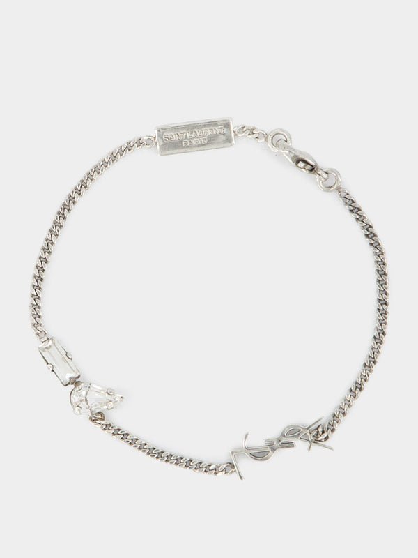 Opyum Charm Bracelet In Metal And Rhinestone