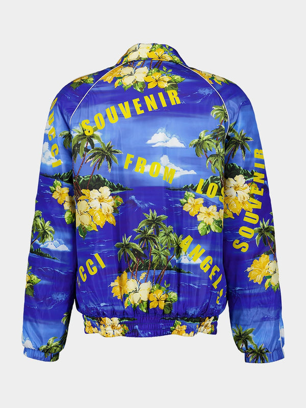 Bomber Jacket With Tropical Print