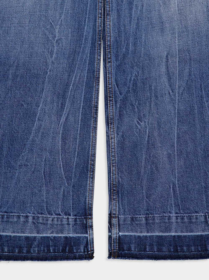 Vintage Wash High-Rise Flared Jeans