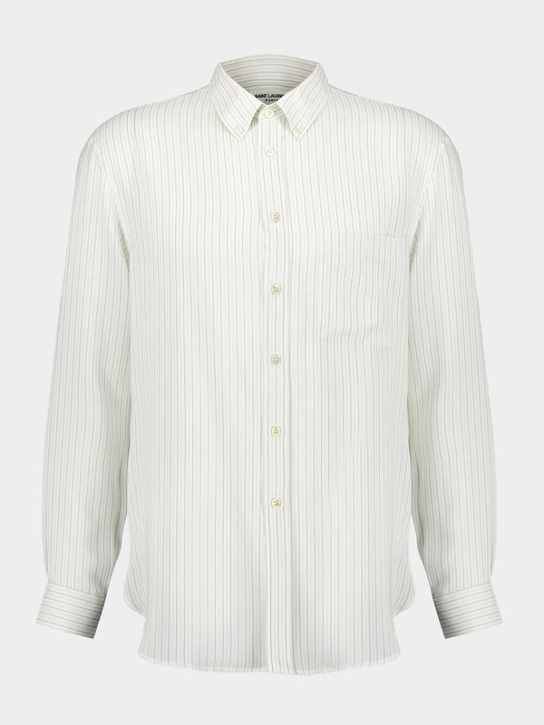 Striped Silk Satin Shirt
