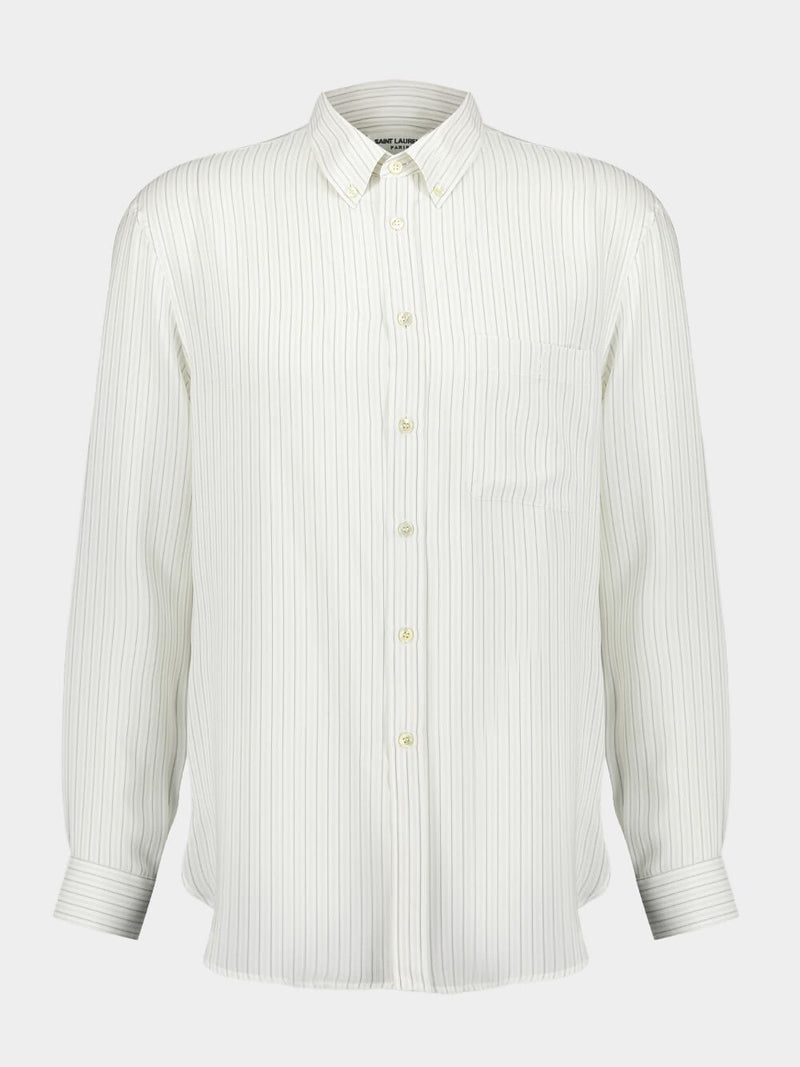 Striped Silk Satin Shirt