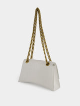 Crush Small Embossed Chain White Bag