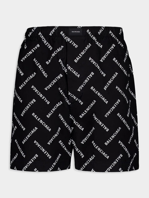 Diagonal Logo Print Shorts
