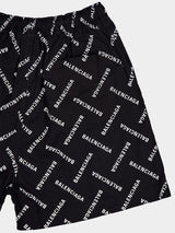 Diagonal Logo Print Shorts