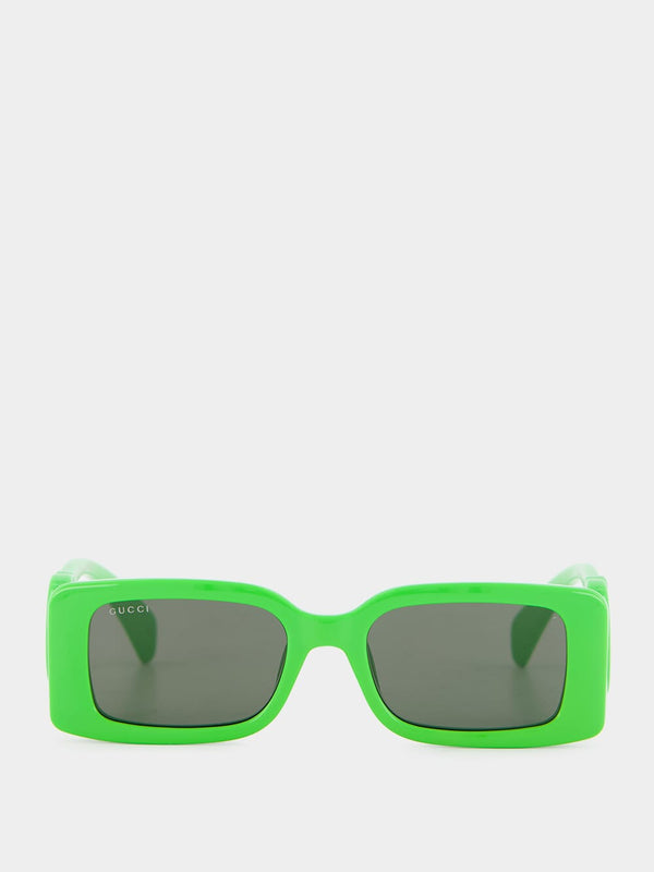 Green Rectangular Frame Sunglasses