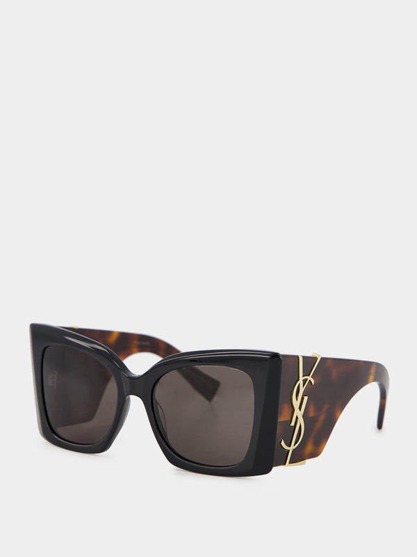 SL M119 Black and Havana Cat-Eye Sunglasses