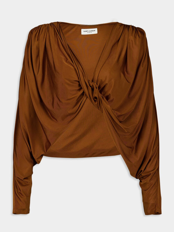 Twist-Detail Draped Top