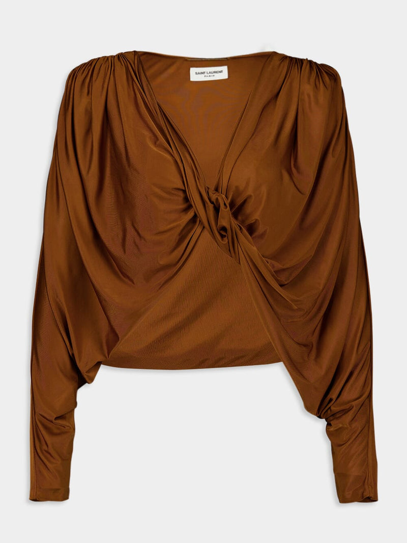 Twist-Detail Draped Top