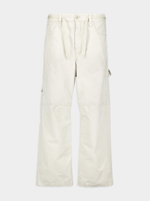 Cream Cropped Cargo Pants