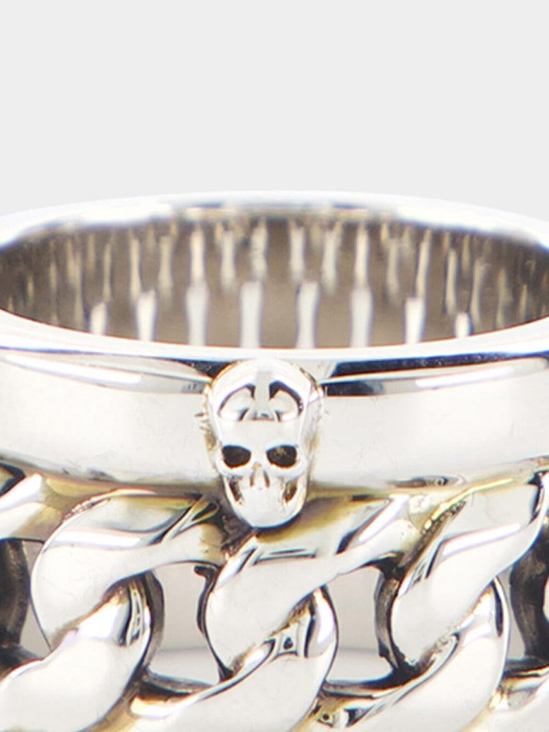 Logo Detail Silver-Tone Ring