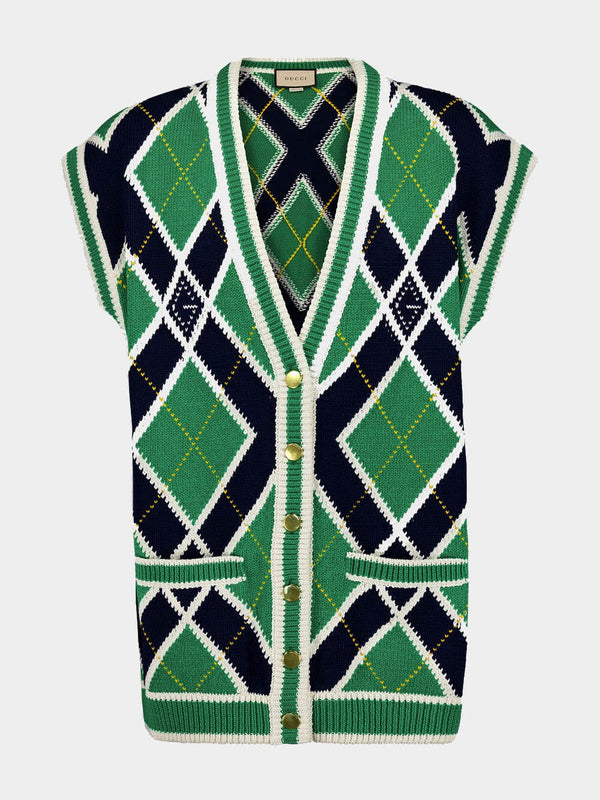 G Rhombus Sleeveless Cardigan
