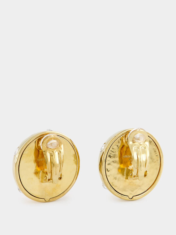 Gold-Tone Rhinestone Earrings