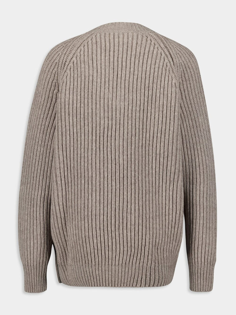 Warm Grey Wool-Cashmere Sweater