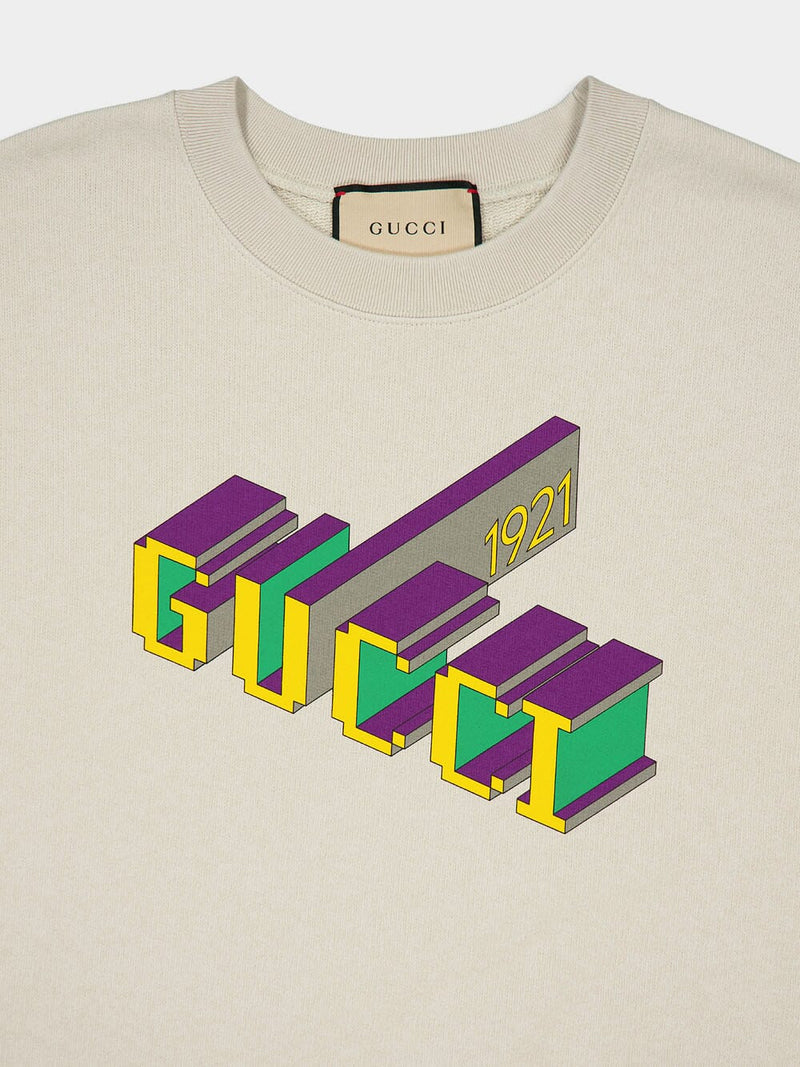 Ivory Gucci 1921 Print Sweatshirt