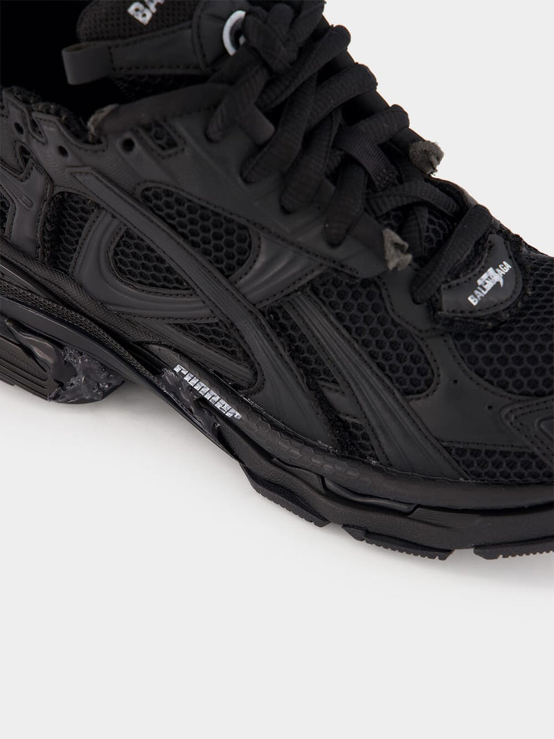 Black Runner Lace-Up Sneakers
