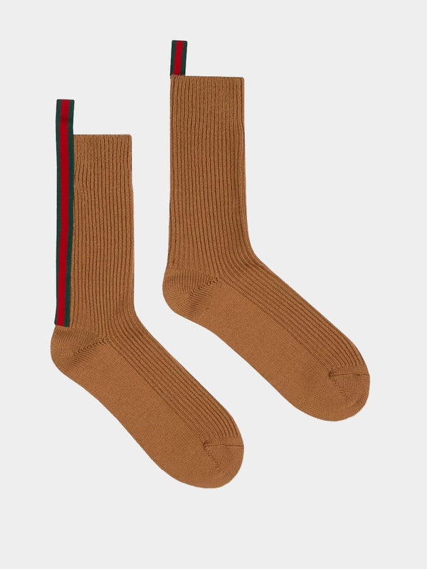 Web Stripe Wool Blend Socks
