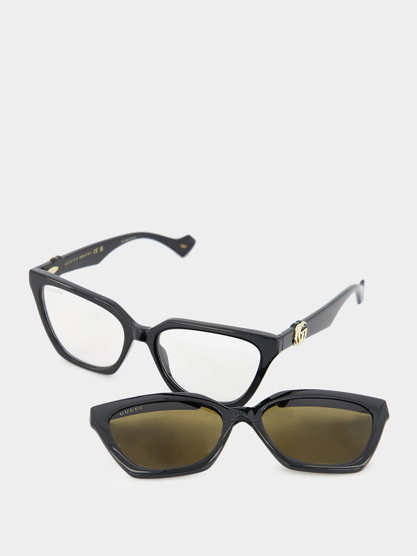 Cat-Eye Frame Clip-On Sunglasses