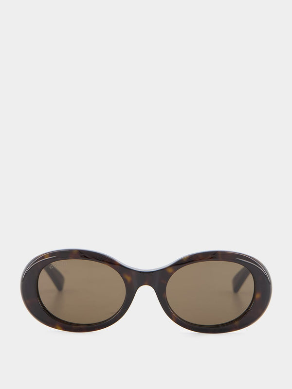 Dark Tortoiseshell Oval Sunglasses