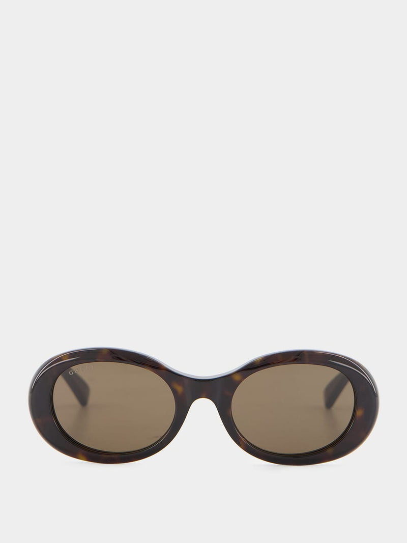 Dark Tortoiseshell Oval Sunglasses