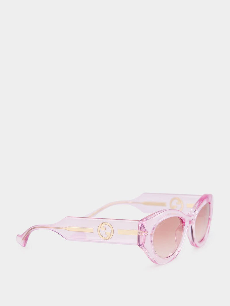 Pink Oval Frame Sunglasses