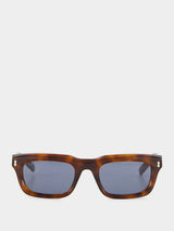 Shiny Tortoiseshell Rectangular Sunglasses