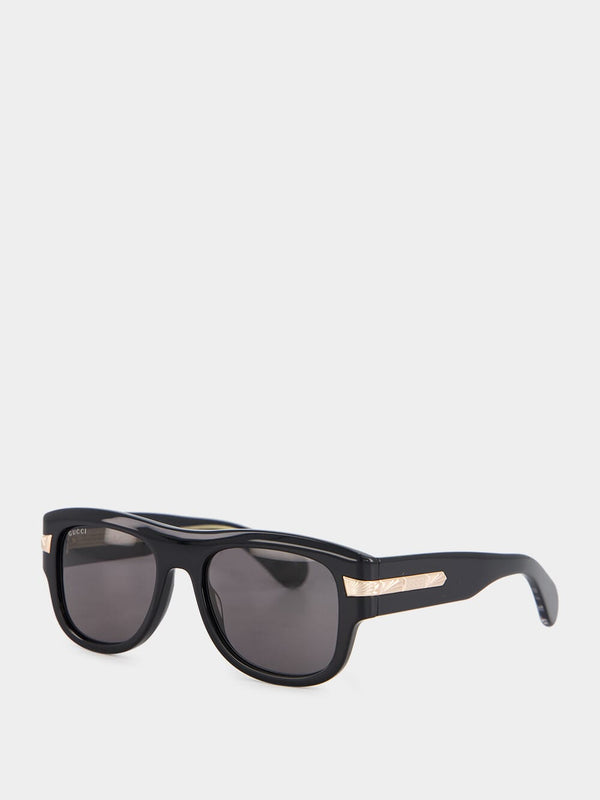Gold-Detail Square Sunglasses
