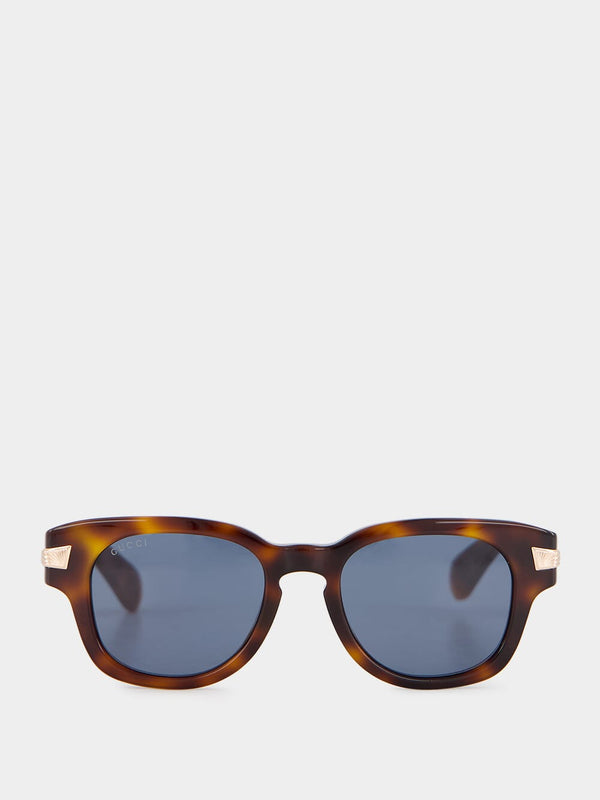 Tortoiseshell Oval-Shaped Frame Sunglasses 