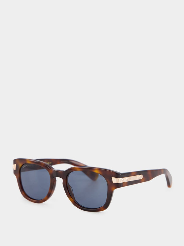 Tortoiseshell Oval-Shaped Frame Sunglasses 