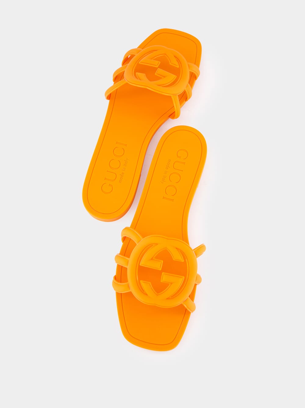 Gucci rubber slides orange on sale
