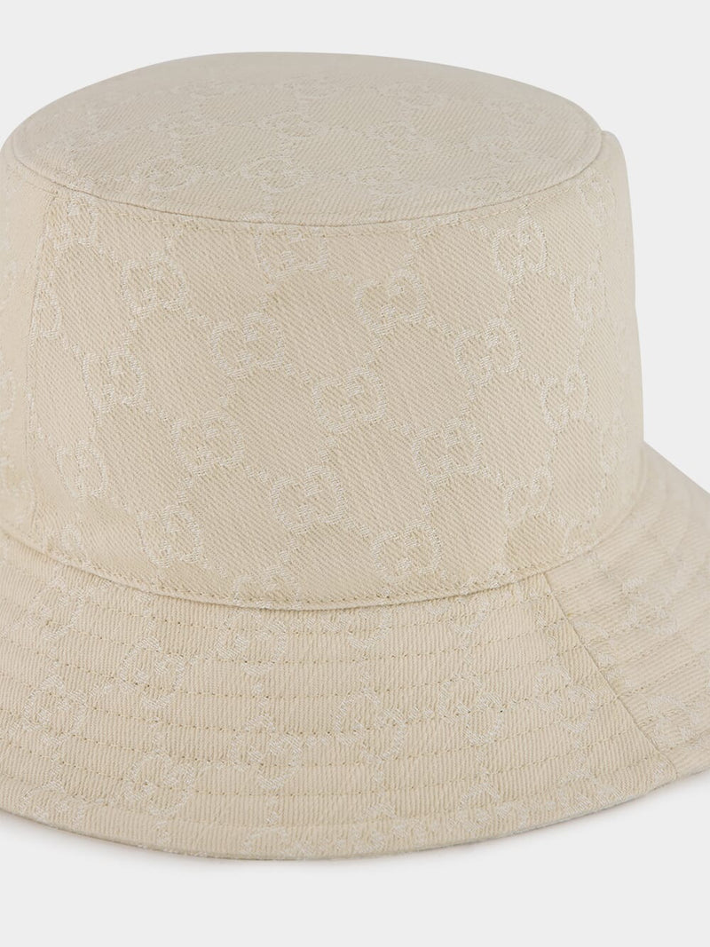 Ivory GG Denim Bucket Hat