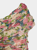 Floral Tulle One-Shoulder Mini Dress