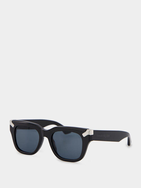 Punk Rivet Black Square Sunglasses