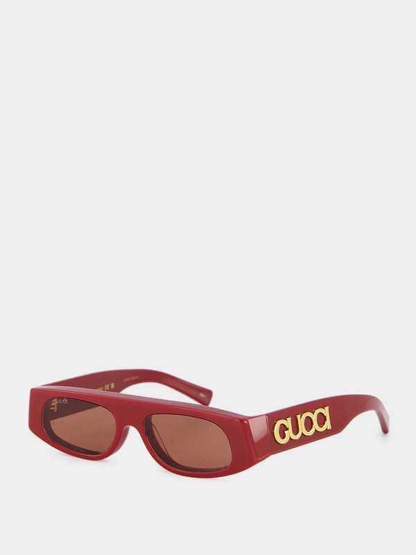 Geometric Burgundy Frame Sunglasses